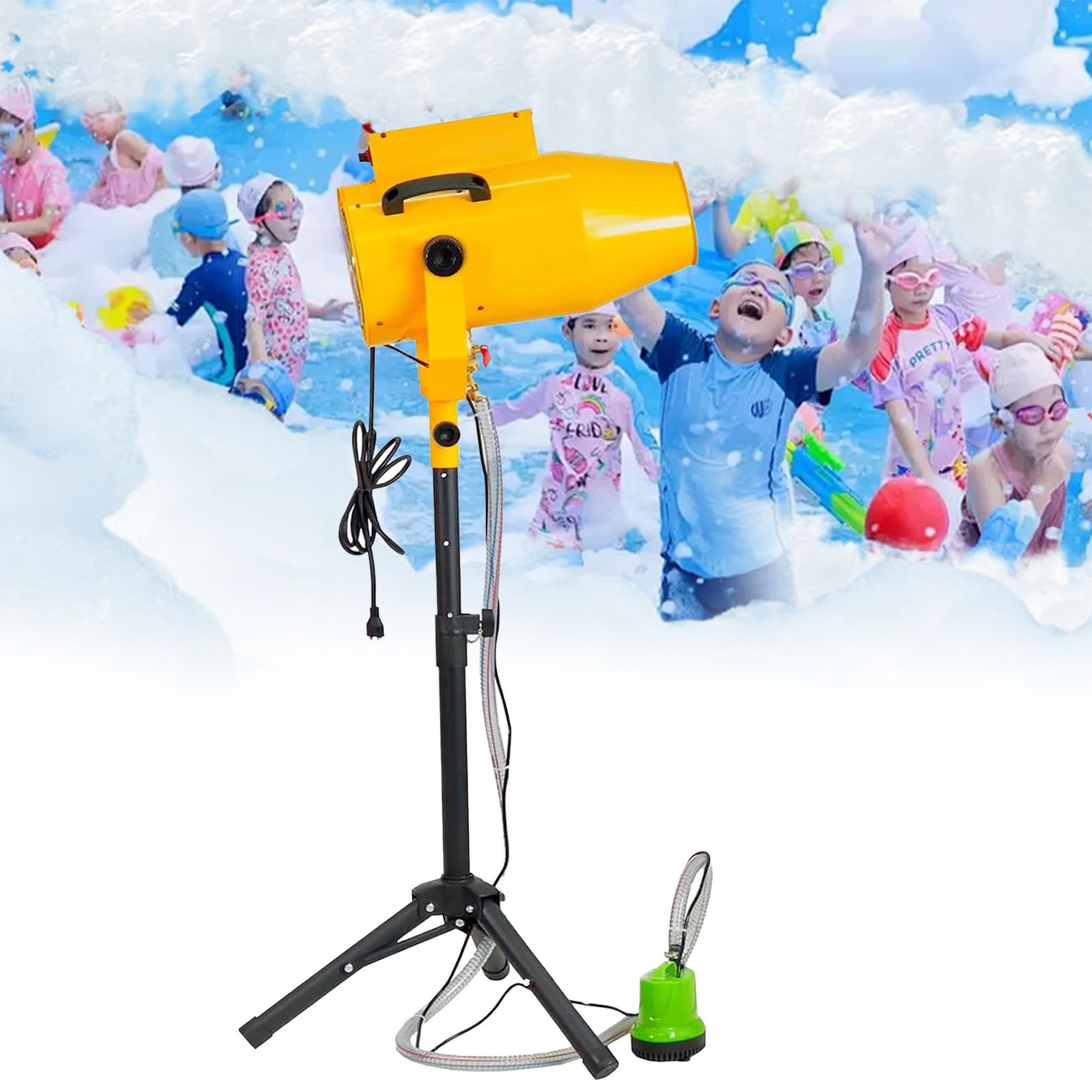 Große Bühnenschaummaschine | Party-Schaummaschine, Kinder-Schaummaschine, Sprühdistanz Kann 6–10 M Erreichen, Geeignet Für Garten, Pool, Innenbereich, Feier Und Hinterhofaktivitäten,Yellow