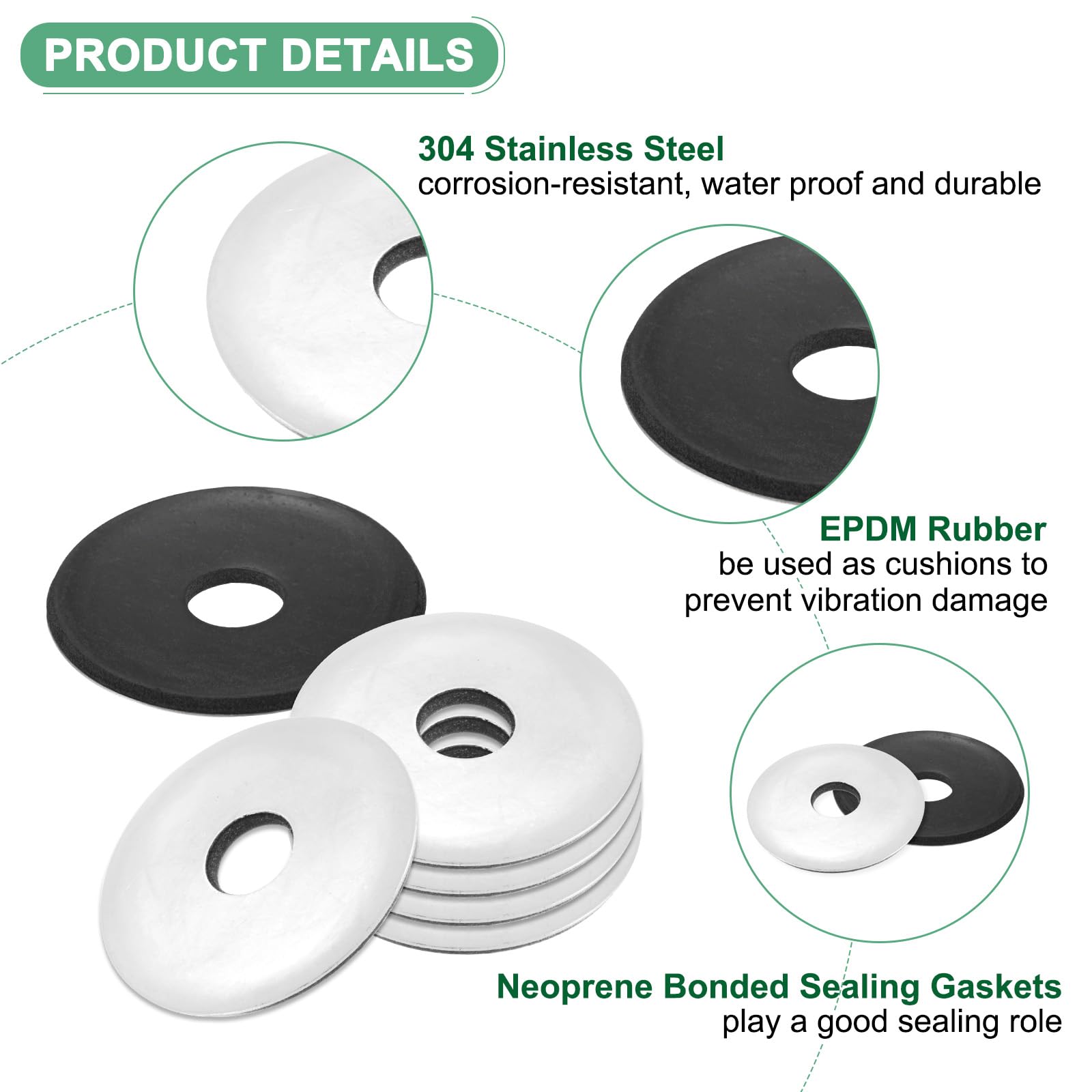 M METERXITY M10x38mm EPDM Bonded Sealing Rubber Washers - Image 2