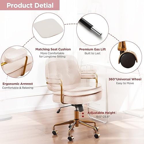 Miniatura 6 de THEETAYY Silla de oficina en casa, silla de oficina de piel sintética, sillón de ocio moderno para oficina en casa, estudio, habitación de invitados