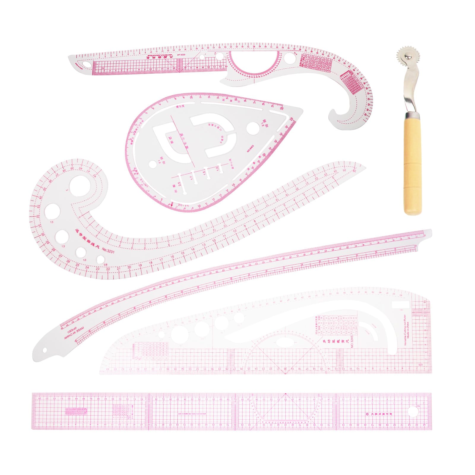 Set Di 4 Righelli Da Cucito Flessibili – Curva Francese, Pattern Master E Dritto Per Sartoria, Fashion Design E Fai Da Te - 2