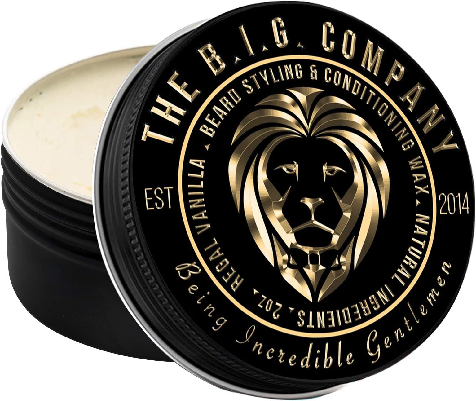 Beard Balm Moustache Wax for Styling & Conditioning - XL Tin - Relieve Itchiness - Softer Beard Hair - Natural Oils for Beard Hair Health + The Free Beard Hacks Bible eBook - Regal Vanilla Scent