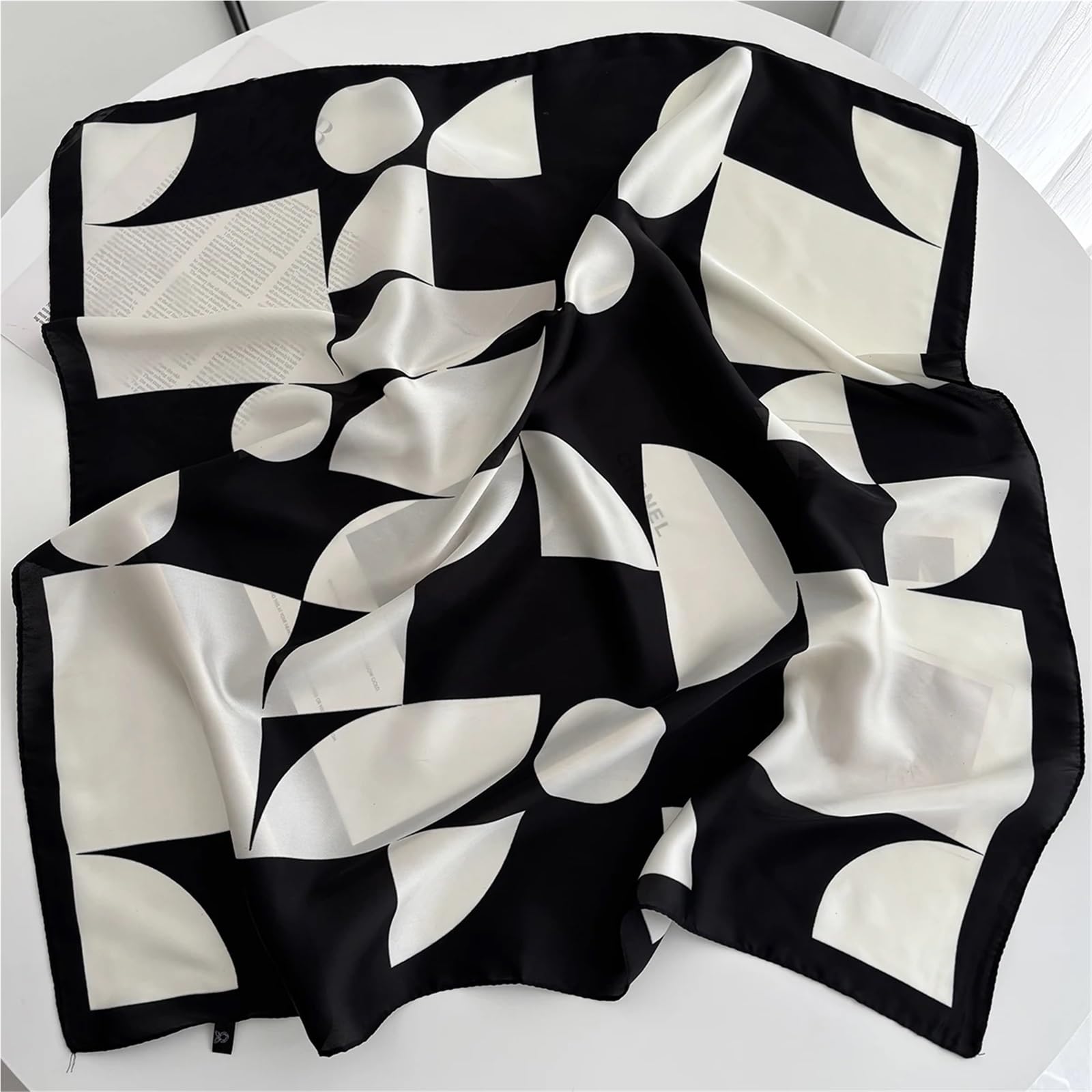 Bufanda de Seda for Mujer, Bufanda con Estampado artístico for Mujer, Ligera, Resistente al Viento, Suave satén, pañuelos Cuadrados for el Cuello, Bandas for el Cabello for Mujer