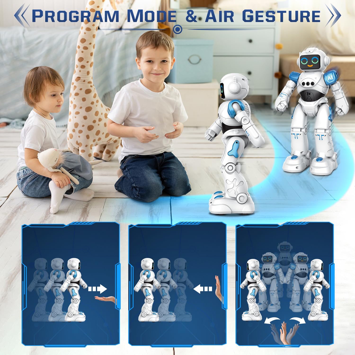 VATOS Robot giocattolo per bambini da 3 a 12 anni - Robot telecomandato programmabile con controllo dei gesti che balla e cammina, robot intelligente per bambini regalo di compleanno