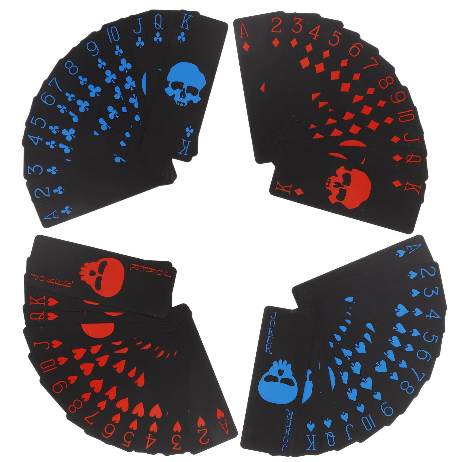 Vaguelly Carte da Impermeabili con Deck Carte PVC Nero Opaco per Poker e Giochi da Tavolo per Feste e Adulti