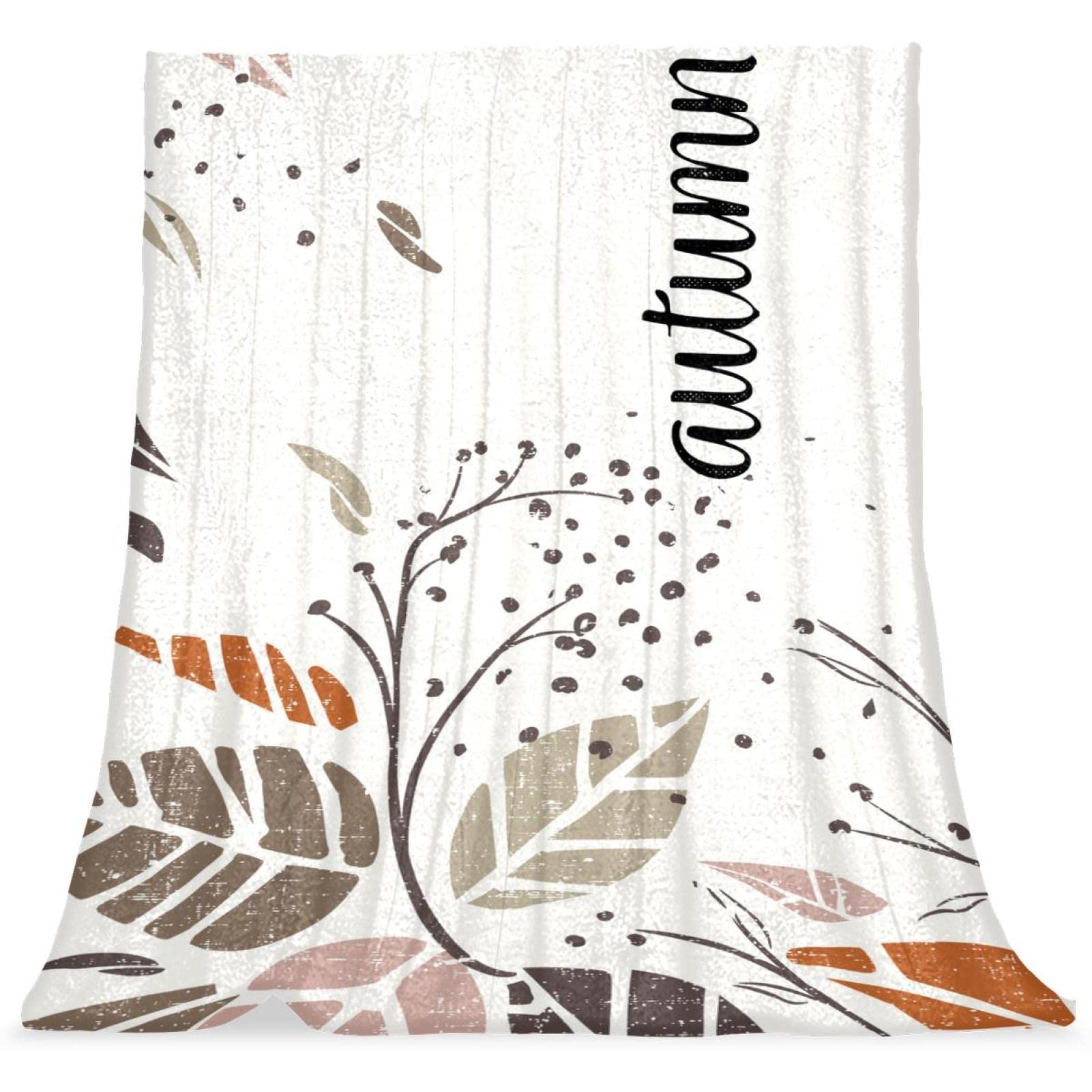 Couvre-lit doux TBOUOBT pour chambre enfant ambiance feuilles rétro