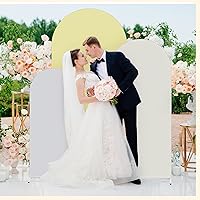 Vista 4 de VitalCozy Juego de 3 Cubiertas para Arco de Boda de 4/5/6 pies, Cubierta de Telón de Fondo de Arco de Tela de Doble Cara de Spandex Ajustado