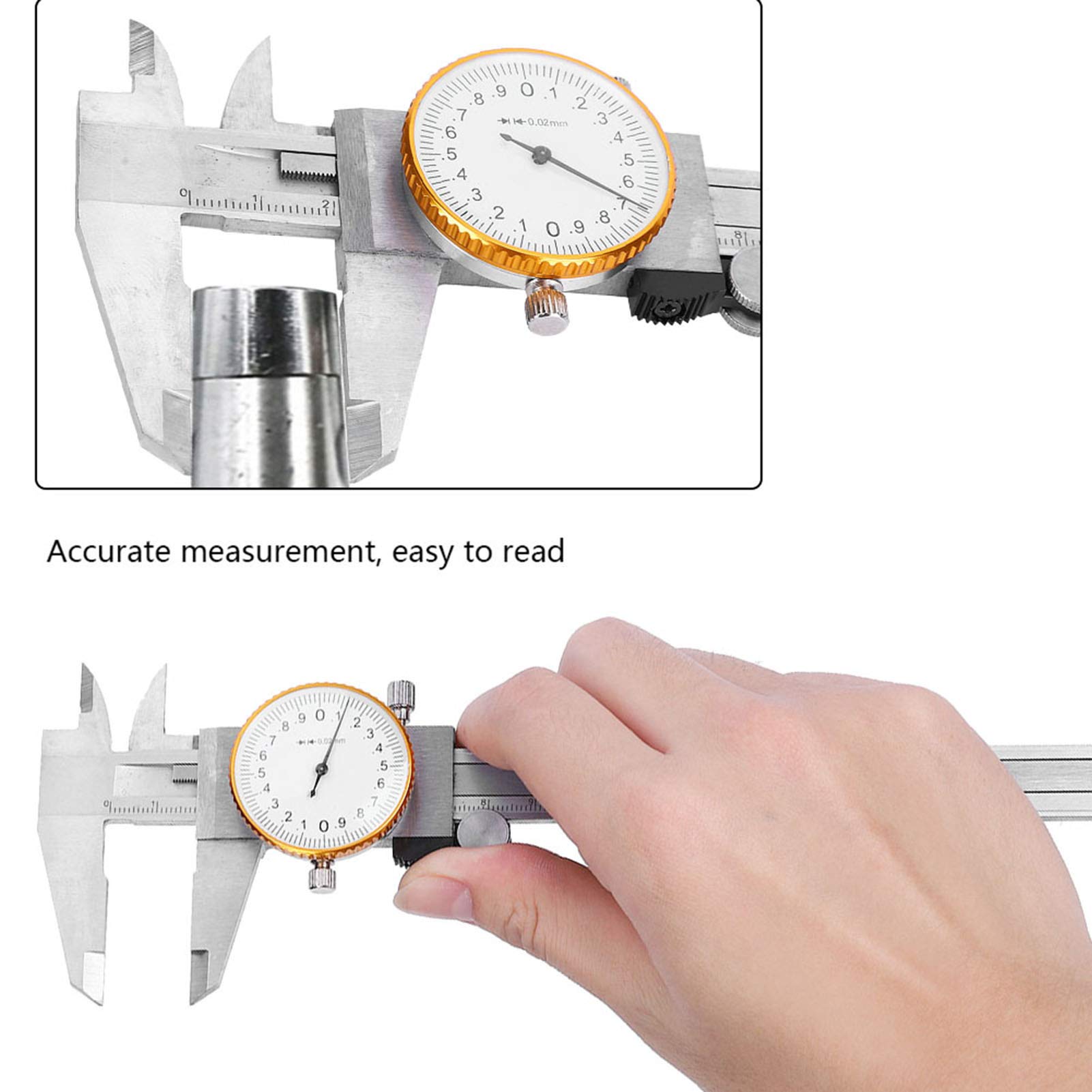 Calibrador Vernier de dial, calibre Vernier de 0-150 mm de alta dureza a prueba de herrumbre, para instrumentos de medida