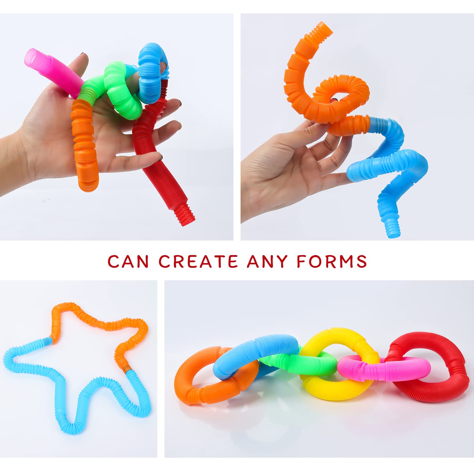 Popbuizen, sensorisch speelgoed, kleurrijk, stretchbuis, sensorisch speelgoed, pop-tubes voor kinderen, volwassenen, verlichting van stress en angst, voor kinderen en volwassenen, cadeautje voor