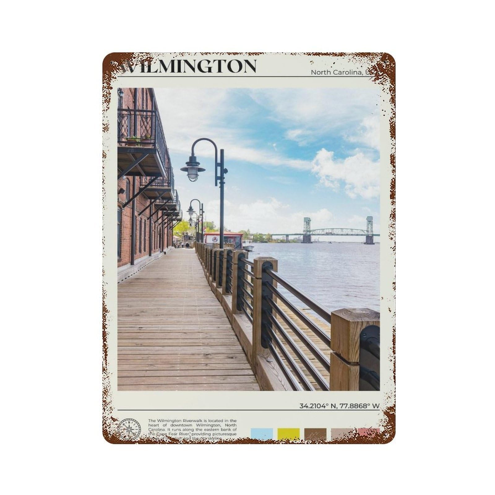 xiaoxiaoshen Real Photo Wilmington Decor Wall Decor Art Metal Tin Poster Modern Home Decor Art Home Bar Shop Decorations Vintage Sign 40x30cm