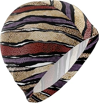 OTVEE Zebra and Leopard Print Swim Cap 