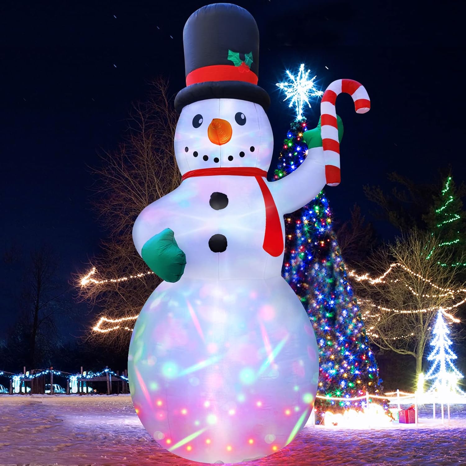 TURNMEON 12Ft Giant Christmas Inflatable Snowman Holds