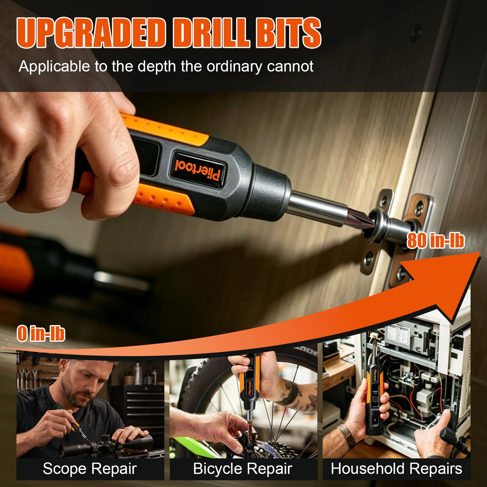 Juego de 42 destornilladores de par, destornillador de llave dinamométrica de 1/4 con puntas S2 y barra de extensión, llave dinamométrica ajustable de 10 a 80 pulgadas, kit de destornillador