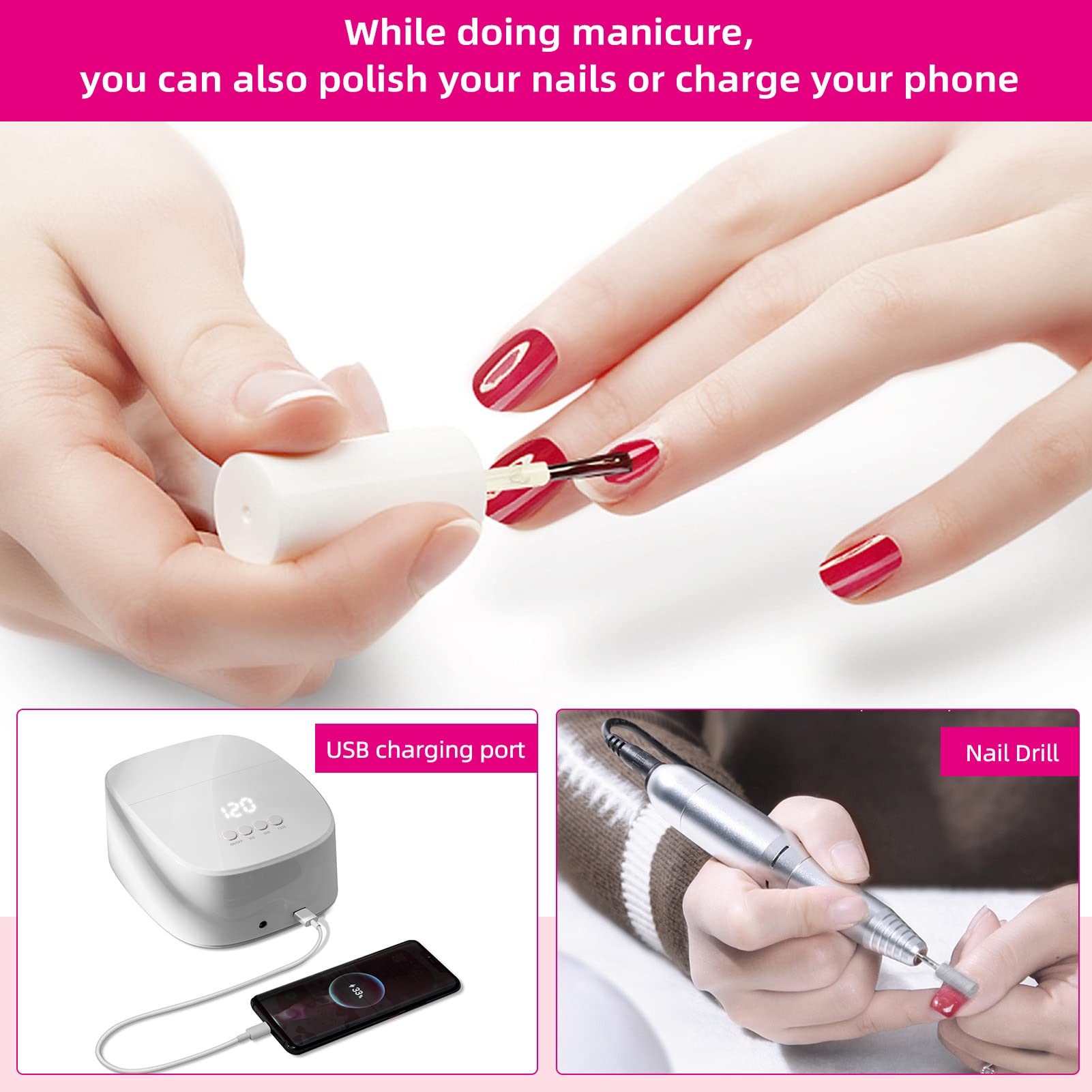 Amazon.co.jp: 60W LED ネイルランプ ジェル UV ネイルランプ UV LED