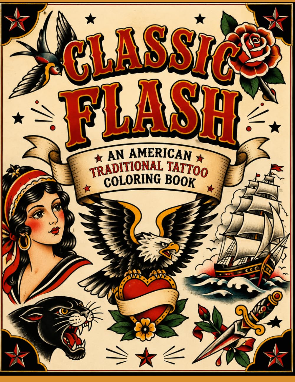 Classic Flash: An American Traditional Tattoo Coloring Book