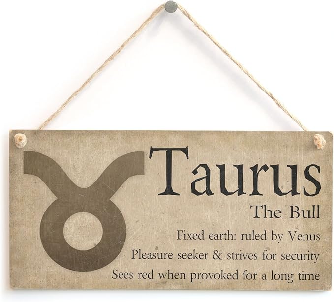 Meijiafei Taurus The Bull - Beautiful Spiritual Gift Astrology Sign of the Zodiac Plaque 10