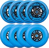 8-Pack Inline Skate Replacement Wheels 85A Outdoor Asphalt Formula Roller Blades Wheels Indoor Roller Blades Wheels with Bearings ABEC-9 & Floating Spacers