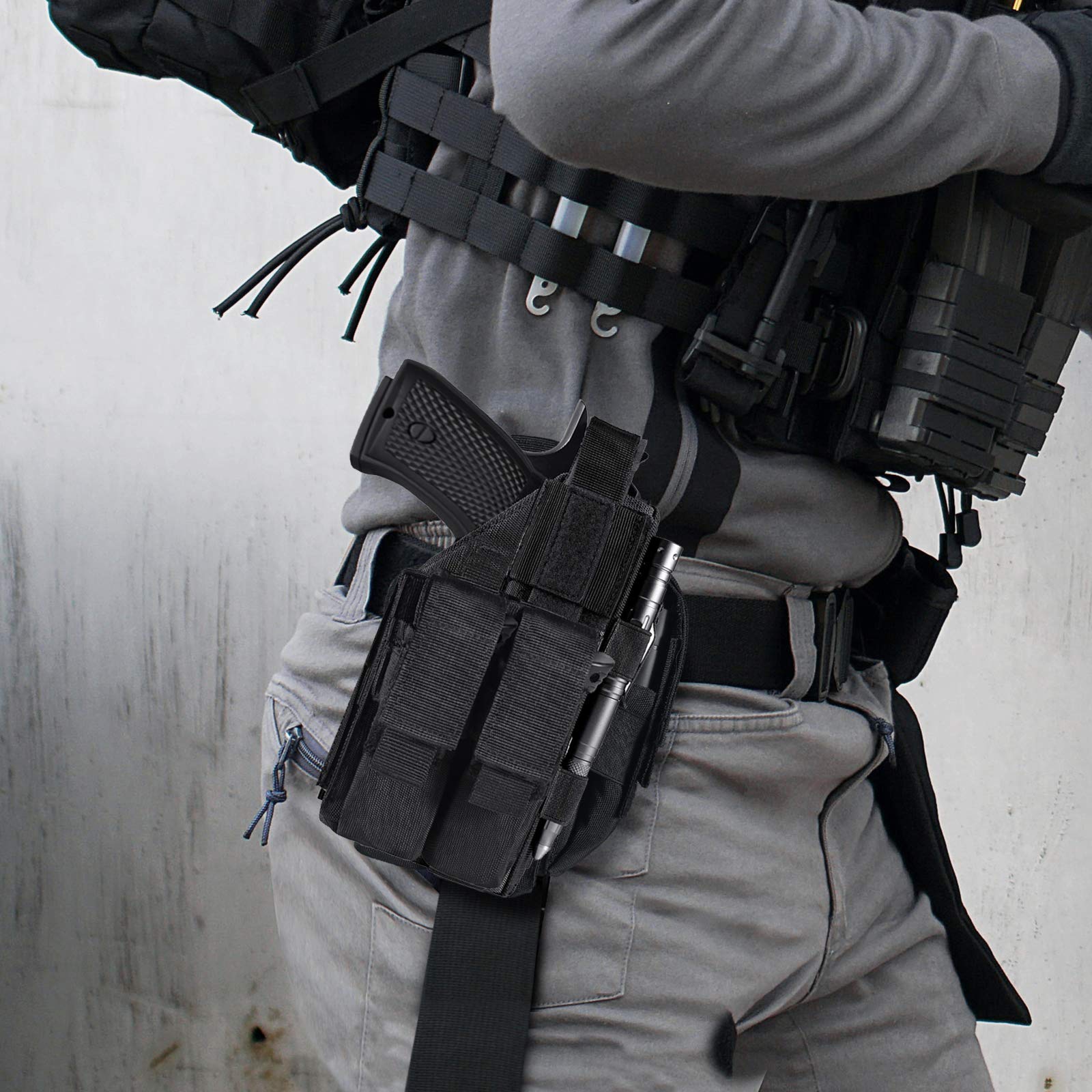 Buy Pistol Pouch Holster for 9mm 1911 Glock Universal Adjustable Hand