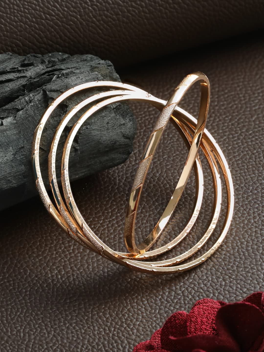 Women's Brass Plated Traditional Bangles Set of 4