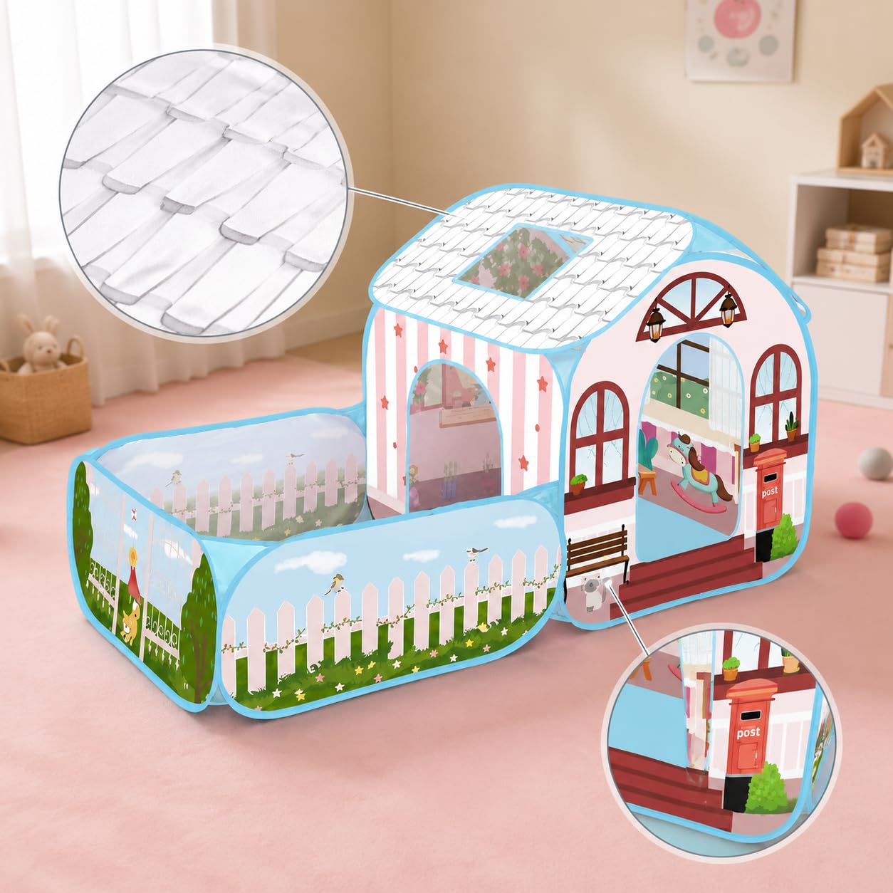 Casetta da Giardino per Bambini, Tenda -Up per Esterni, Casetta Pieghevole per Bambini
