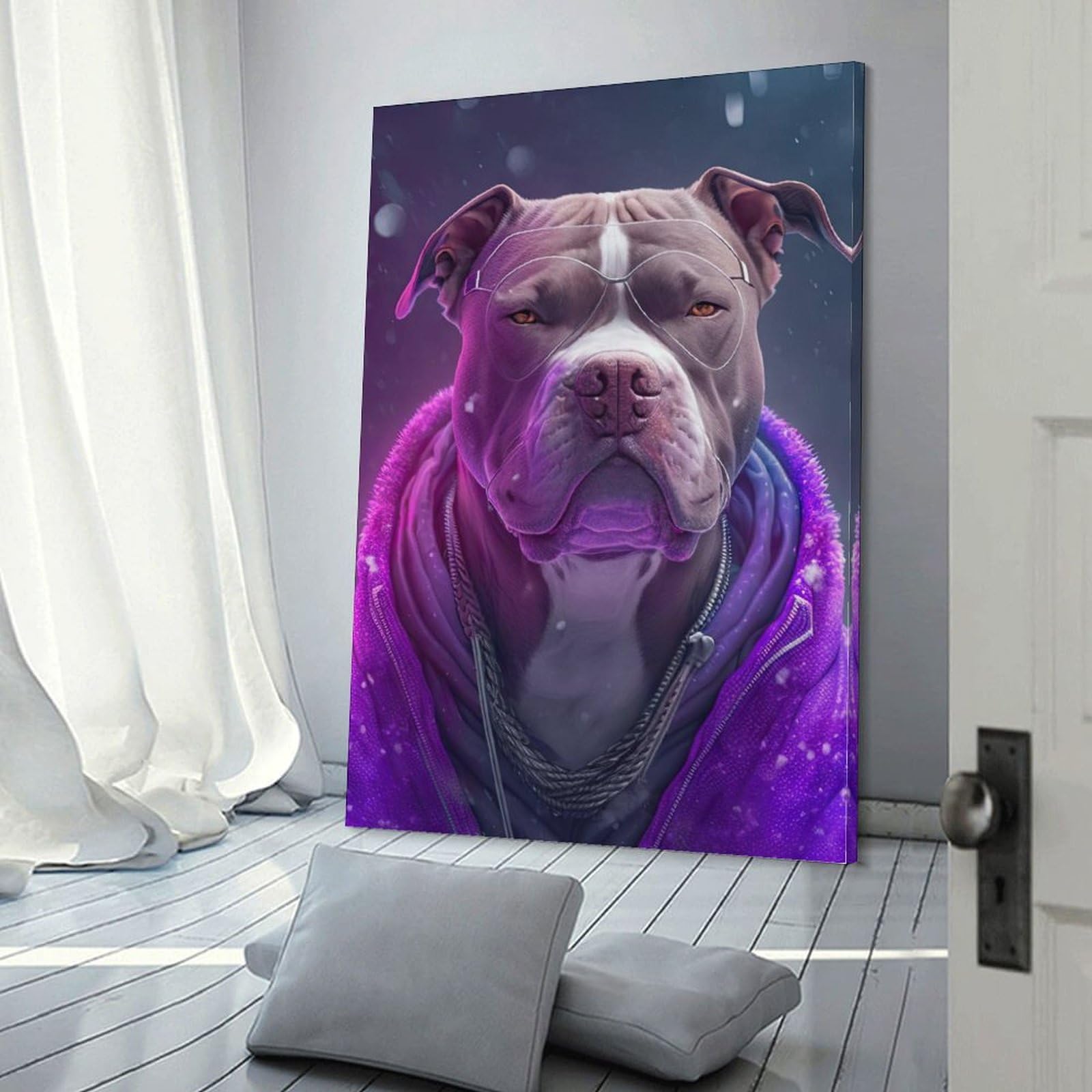 Stampa su tela, motivo "Beagle" hip-hop, poster e stampe, decorazione da parete per soggiorno, camera dei ragazzi, 50 x 75 cm
