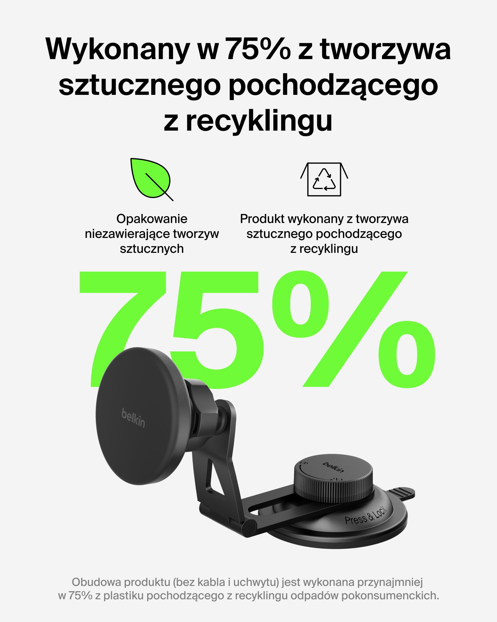 Belkin BoostCharge Bezprzewodowa Ładowarka Samochodowa Qi2, Magnetyczny Uchwyt na Kratkę Nawiewu z Kablem USB-C, Zgodny z MagSafe, do Szybkiego Ładowania Telefonów iPhone, Galaxy, Pixelsnap – Czarna