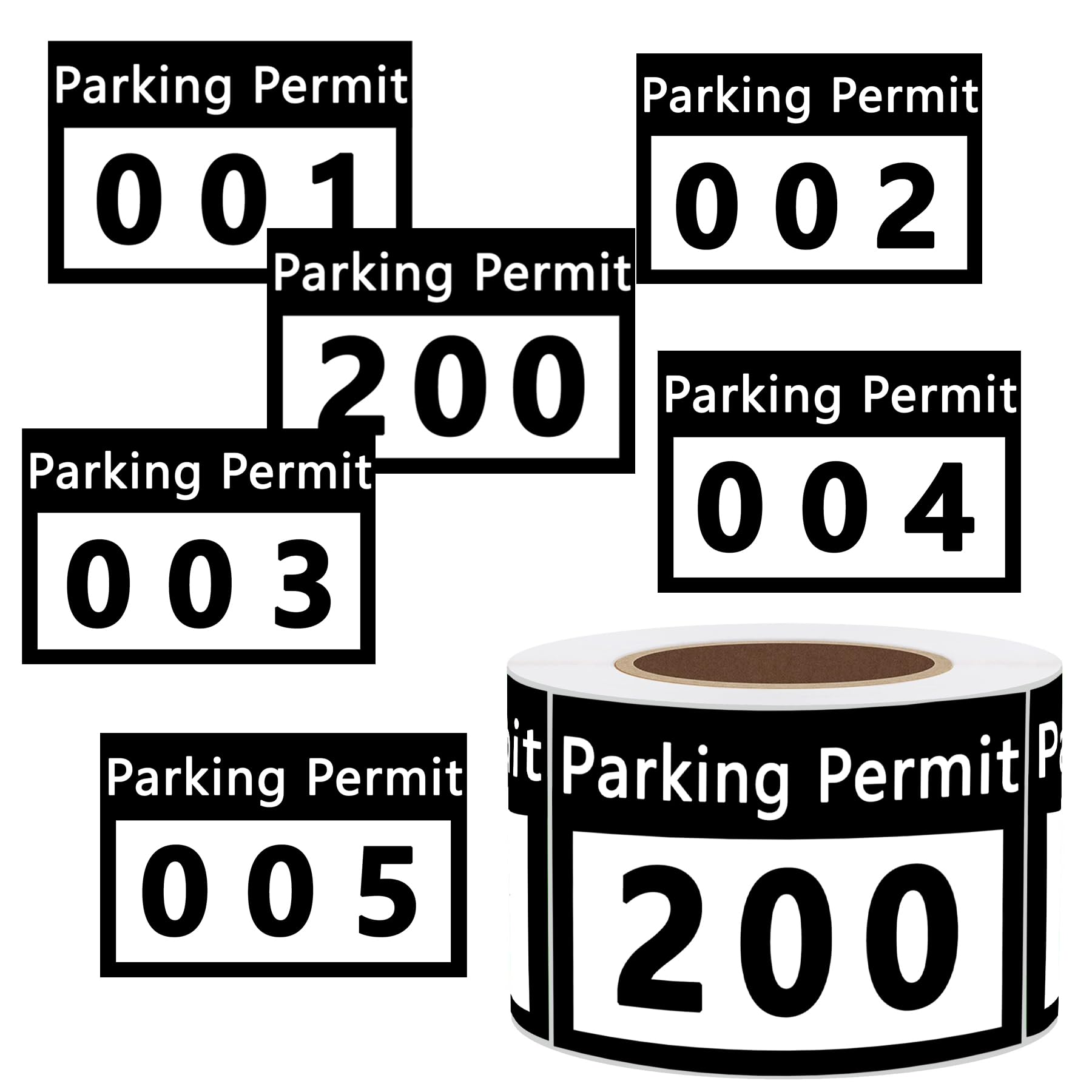 Calcomanías de permiso de estacionamiento autoadhesivas de 2 x 3 pulgadas, 200 unidades