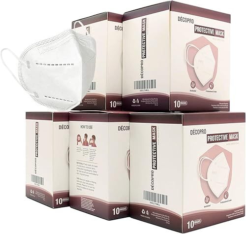 50 mascarillas desechables | Protección de seguridad de boca y nariz | Eficiencia ≥95% barrera de filtro de 5 capas