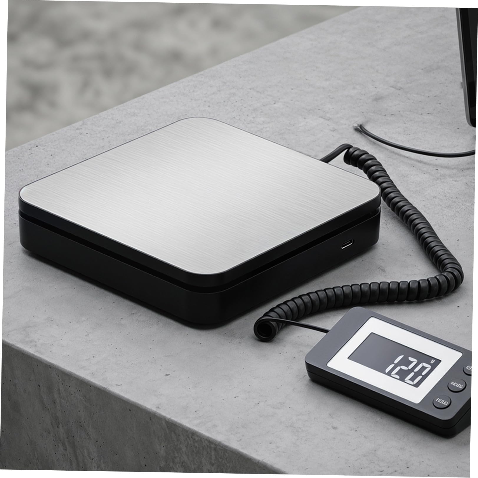 ibasenice Tragbare Postwaage mit 50kg Kapazität Edelstahl und Kunststoff Lcd Anzeige Einfache Handhabung für Büros und Versandzentren