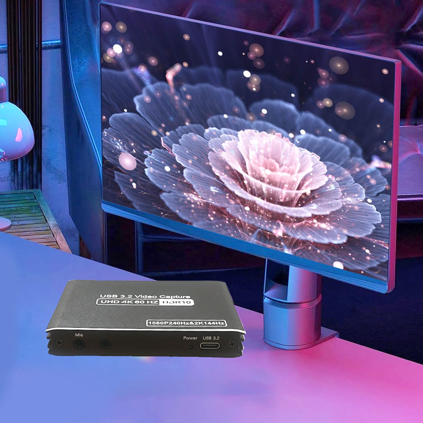 Fabater Karta Przechwytująca Wideo, Karta Przechwytująca HDMI 4K 60 Hz do Przesyłania Strumieniowego i Gier, Wyjście HDMI Loop dla Konsoli do Gier, Kompatybilna z wins i OS X