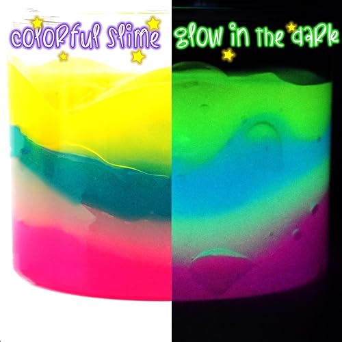 Miniatura 5 de Paquete de 12 kits de slime de galaxia que brilla en la oscuridad, recuerdos de fiesta para niñas y niños, juguete de alivio del estrés para bolsas