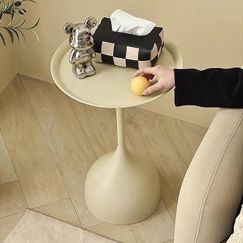 Miniatura 7 de Mesa de centro redonda, pequeña y moderna, mesas centrales simples para sala de estar, dormitorio y balcón, estilo moderno, fácil montaje (color