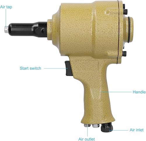 Miniatura 3 de Pistola de remache, remachadora neumática de aire remachador de remachado de tirón de los alicates de la pistola de tirar de los remaches de la