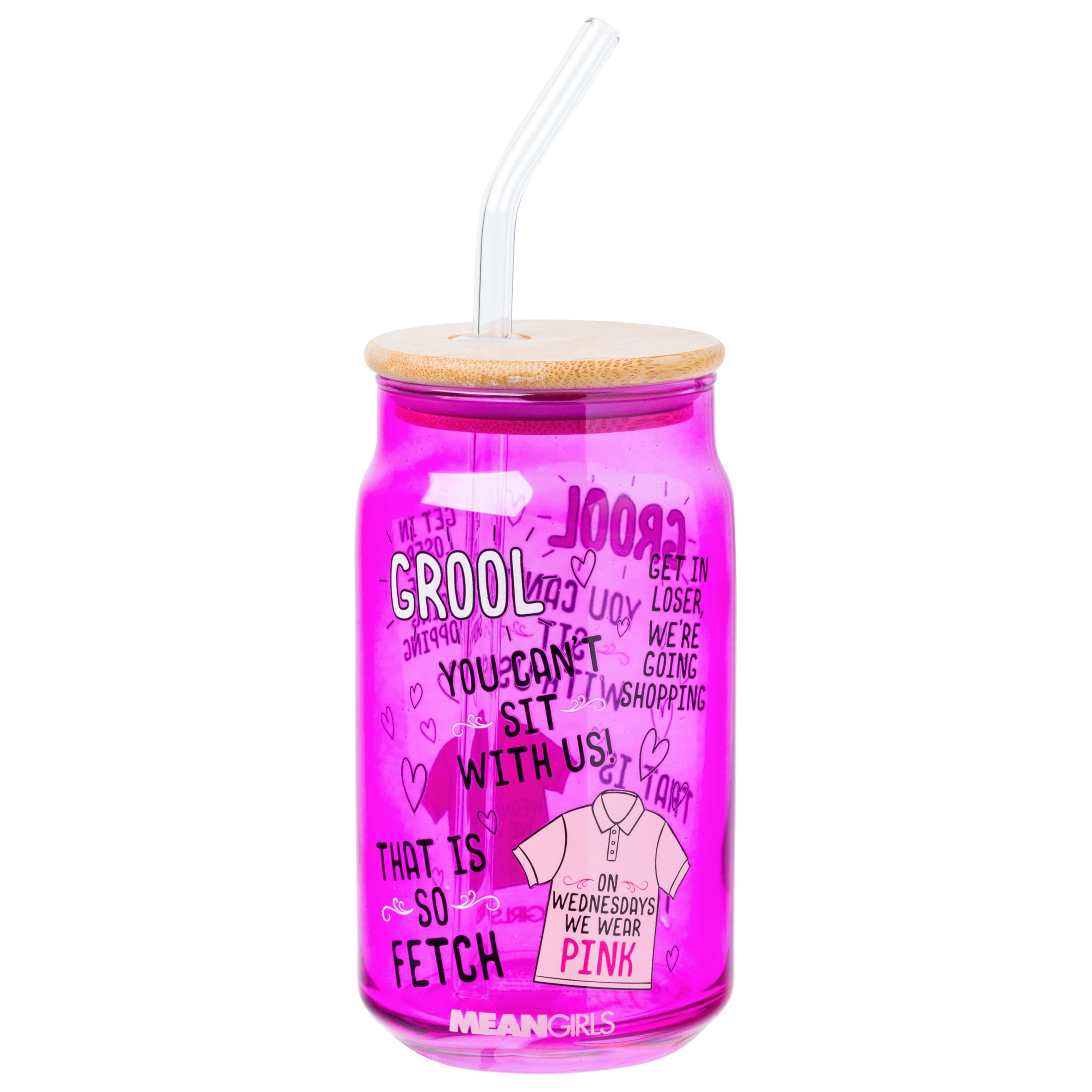 Silver Buffalo Bicchiere In Vetro Moana 470ml Con Coperchio In Bambù E Cannuccia - Design Ombre - 2