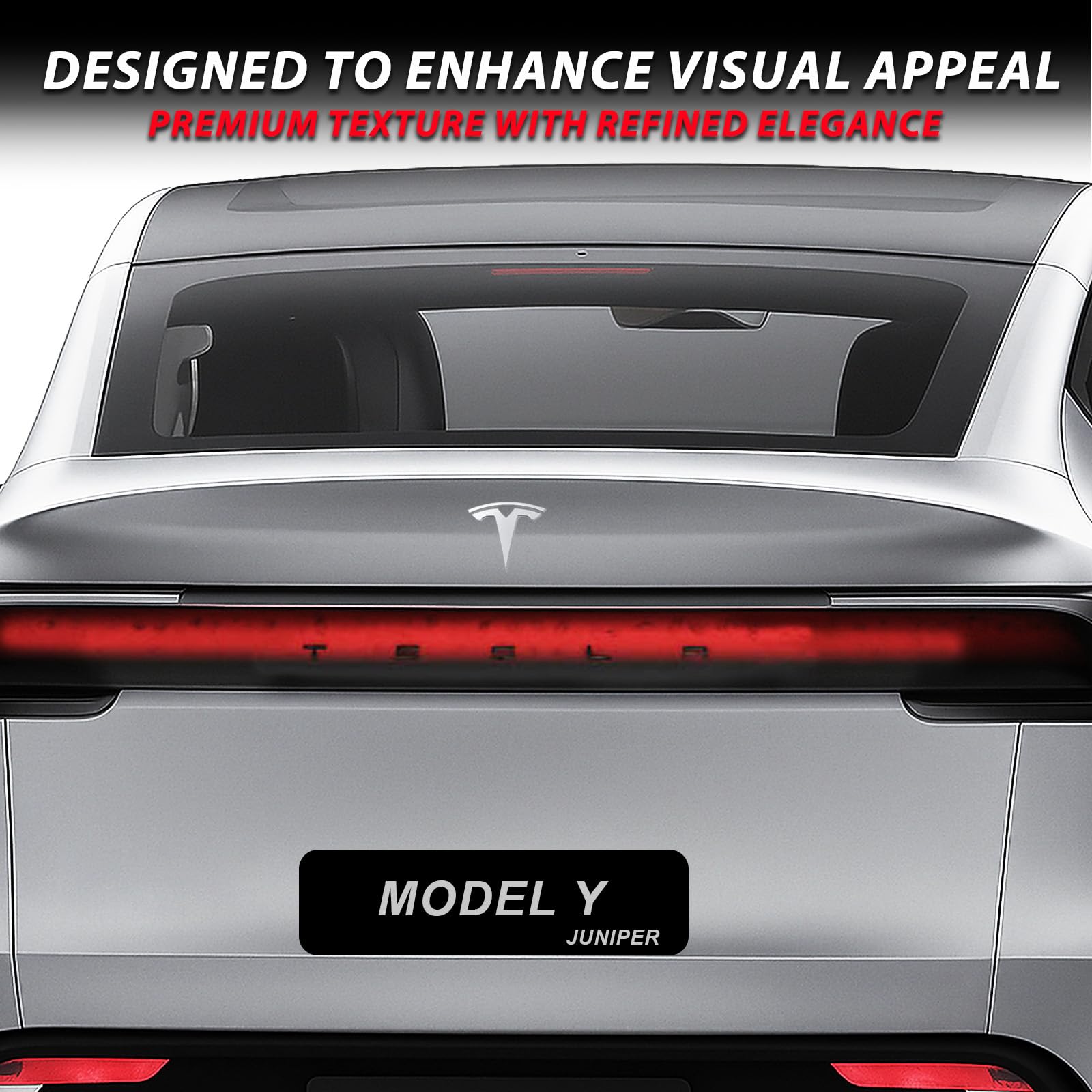 Metall-Emblem, Ersatz für Tesla-Modell Y Juniper 2026+, Logo-Abzeichen, verblasst, wetterfest, einfache Installation, mehrere Farben für Tesla Y Juniper Zubehör 2026 (Heckmodell Y Juniper ab 2025