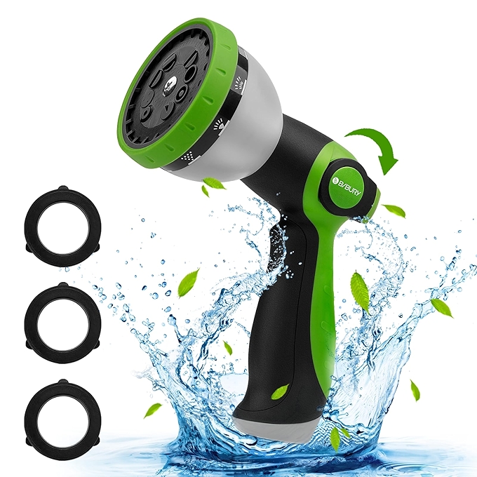 BIBURY花园软管喷头 多功能高压手喷 适用浇花、洗车、宠物冲洗