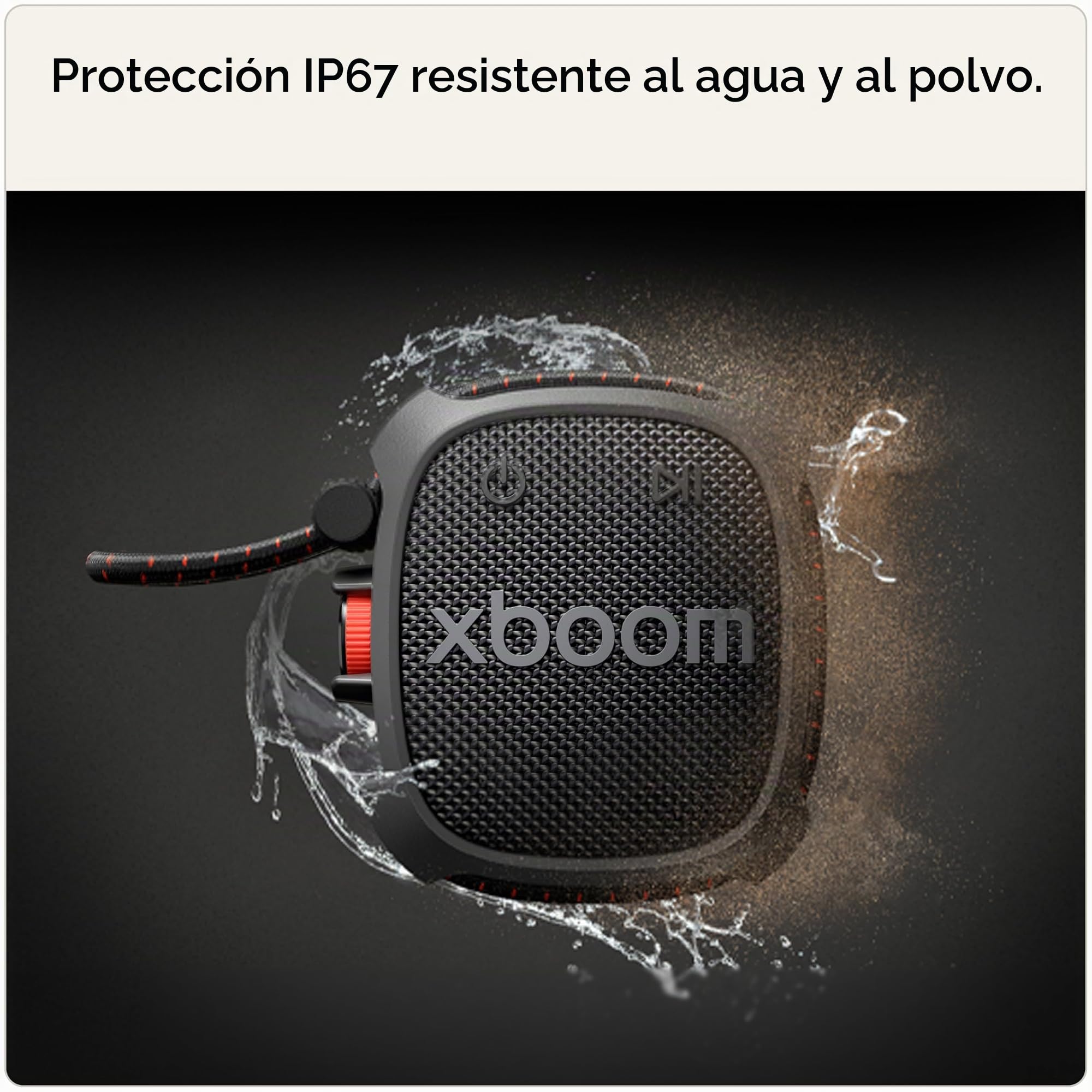 LG xboom Rock by will.i.am | Altavoz Bluetooth | Sonido Exclusivo xboom con diseño Resistente y Compacto | Negro