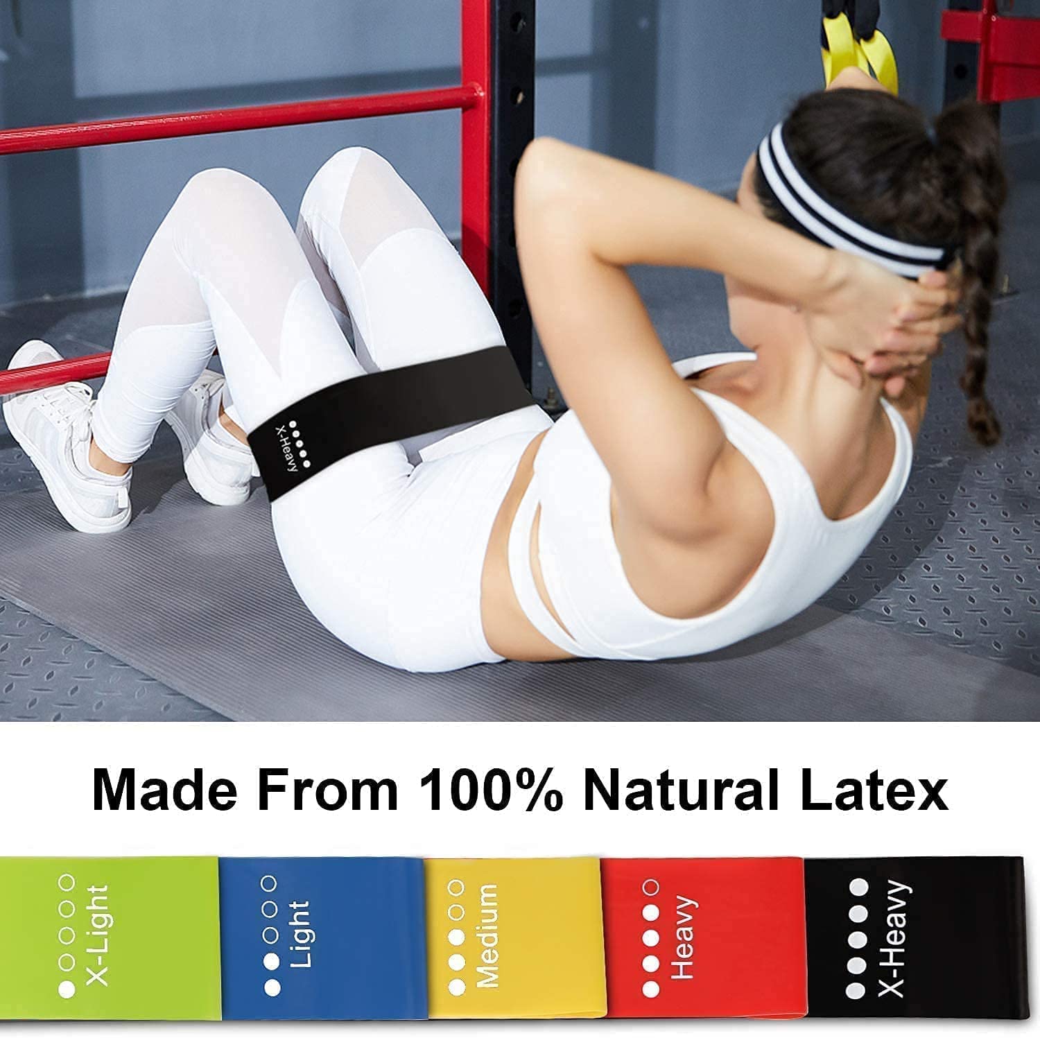 Verra Enterprise Resistance Bands Set for Men and Women, Pack of 5 Different Levels Elastic Band for Home Gym Long Exercise Workout – Great Fitness Equipment for Training, Yoga – Free Carrying Bag 1