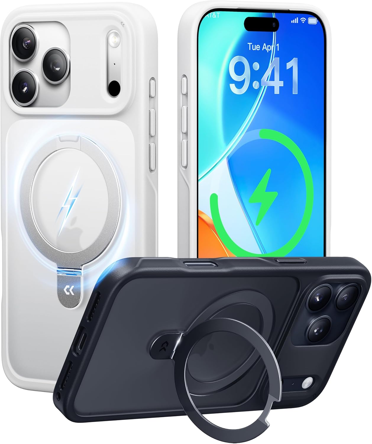 CASEKOO Designed for iPhone 17 Pro Max Case with Magnetic Invisible Stand [Military Drop Protection] [Compatible with MagSafe] Shockproof Translucent Matte Slim Promax Phone Cover 6.9", White - Amazon product rated Grade A