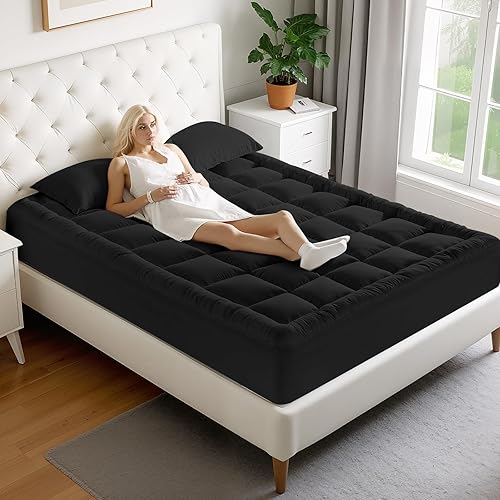 Miniatura 7 de MATBEBY - Cubrecolchón tamaño King, transpirable y fresco, funda acolchada ajustable, con esquinas profundas de 8 a 21 pulgadas, suave, lavable a