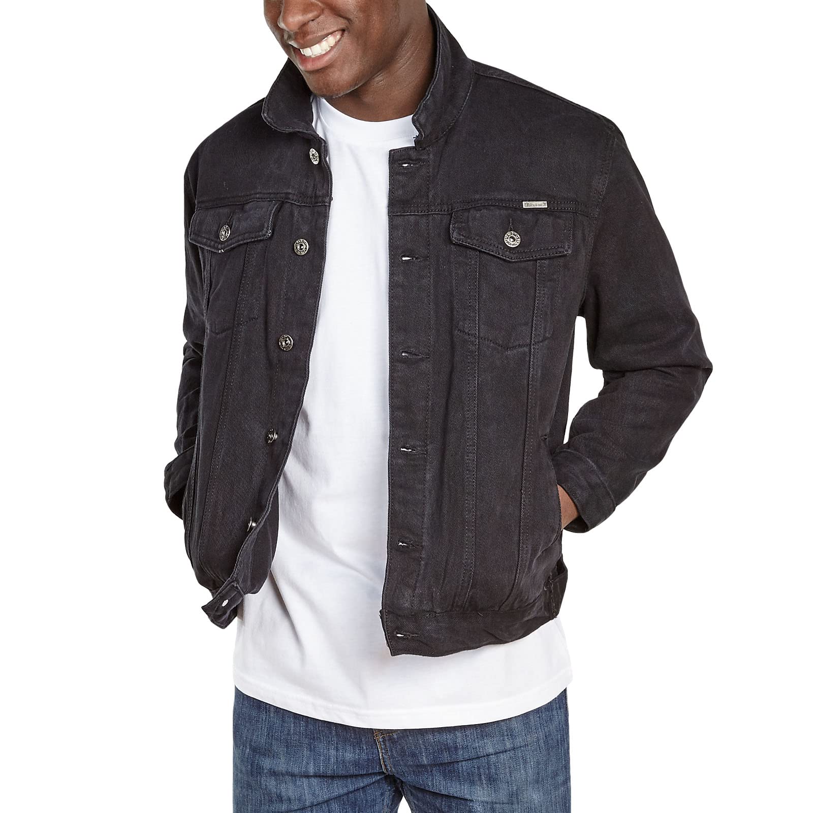 D555 Men's Black Duke Trucker Western Style Denim Jacket - Xl
