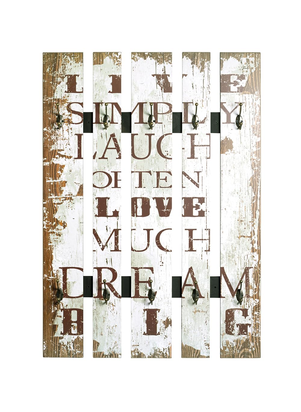 Appendiabiti Da Parete Stile Industriale - Con Scritta 'Home', 10 Ganci, Carico 5kg Ciascuno - Foto 4