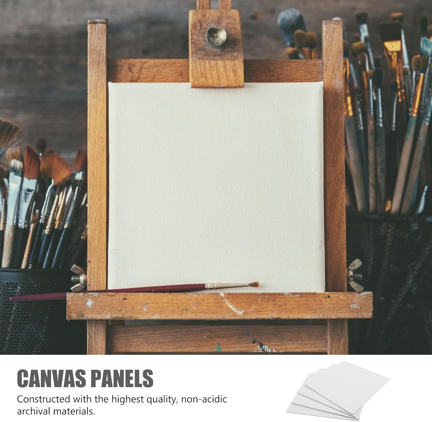 4pcs Artist Canvas Board Panels 20x20cm, White