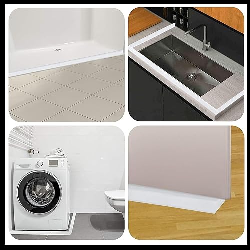 Miniatura 7 de Raycity Barrera plegable para umbral de ducha, puerta de ducha y tira de agua de cocina, protector de ducha para separación seca y húmeda, tira de