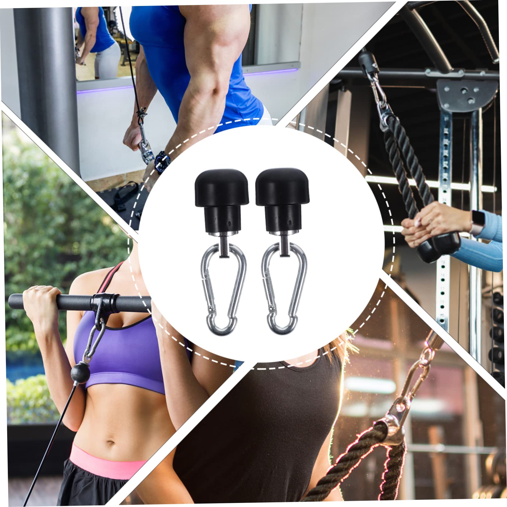 UKCOCO 2 Sets Mosquetón Accesorios para Máquina de Cable de Conexión a Prueba de Desgaste Seguro para Fitness Equipment Uso en Gimnasio