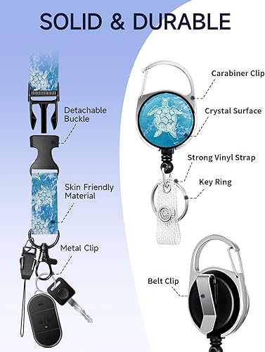Miniatura 5 de Soporte para tarjetas de identificación con cordón, portatarjetas de identificación a la moda con cordones retráctiles, fibra suave, clip de metal,