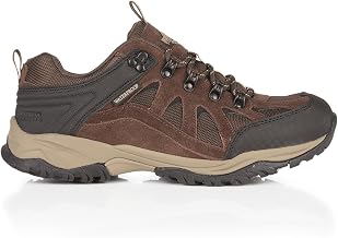 Northwest Territory Men's Steen Waterproof Hiking Shoes - Suede Walking Trainers - Lightweight Trekking Footwear with Grip Sole