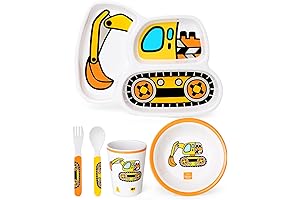 Lehoo Castle Kids Plates and Bowls Sets with John Deere Theme