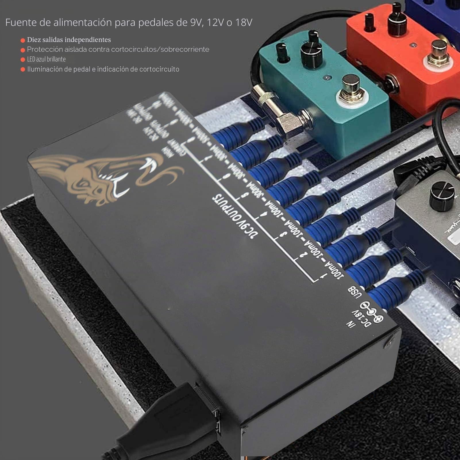 Pedal Board Power - Fuente de alimentación de pedal para guitarra eléctrica (2 unidades),Fuente de alimentación de efectos