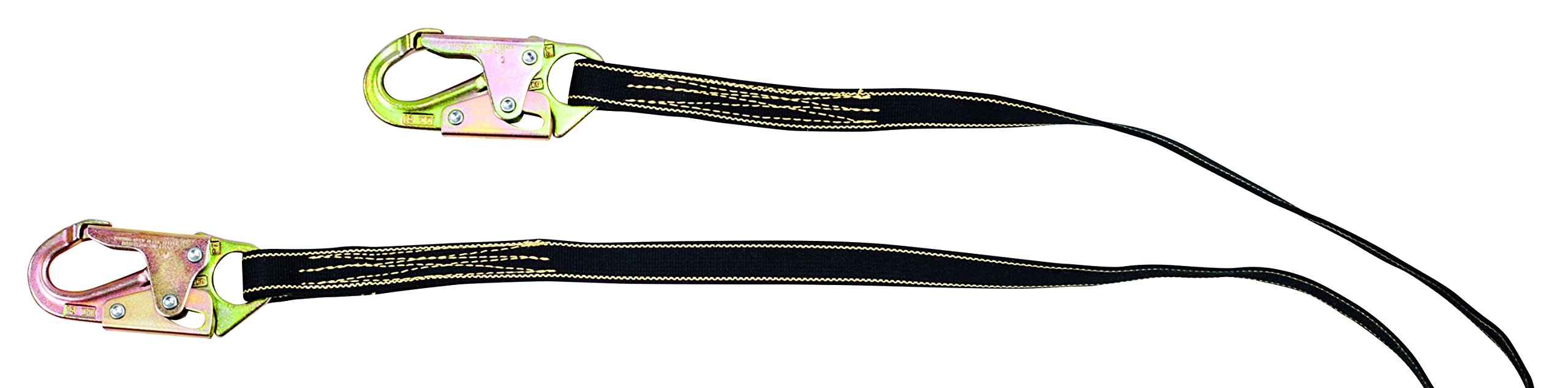 MSA10107853 Thermatek Twin-Leg Energy-Absorbing Web Lanyard, (2) 36C Steel Snaphooks, OSHA Only, 6' Length