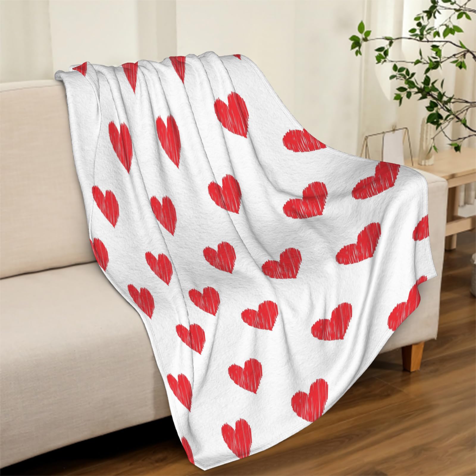 Coperta In Pile Di Flanella Con Cuore, Super Morbida, 203x152 Cm (80x60"), Per Divano E Letto - 2